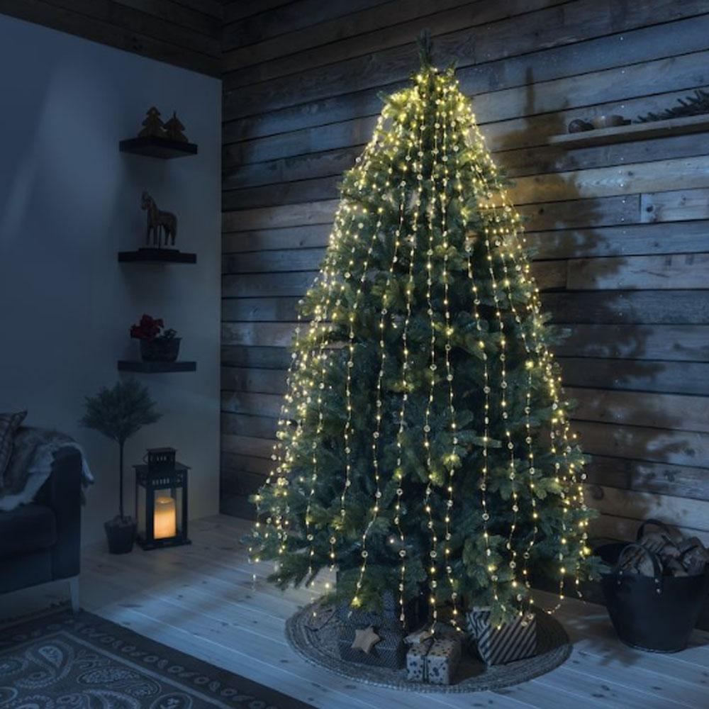 Drahtbeleuchtung - LED-Weihnachtsbeleuchtung innen - 200 Lichter - 2 Meter - warmweiß