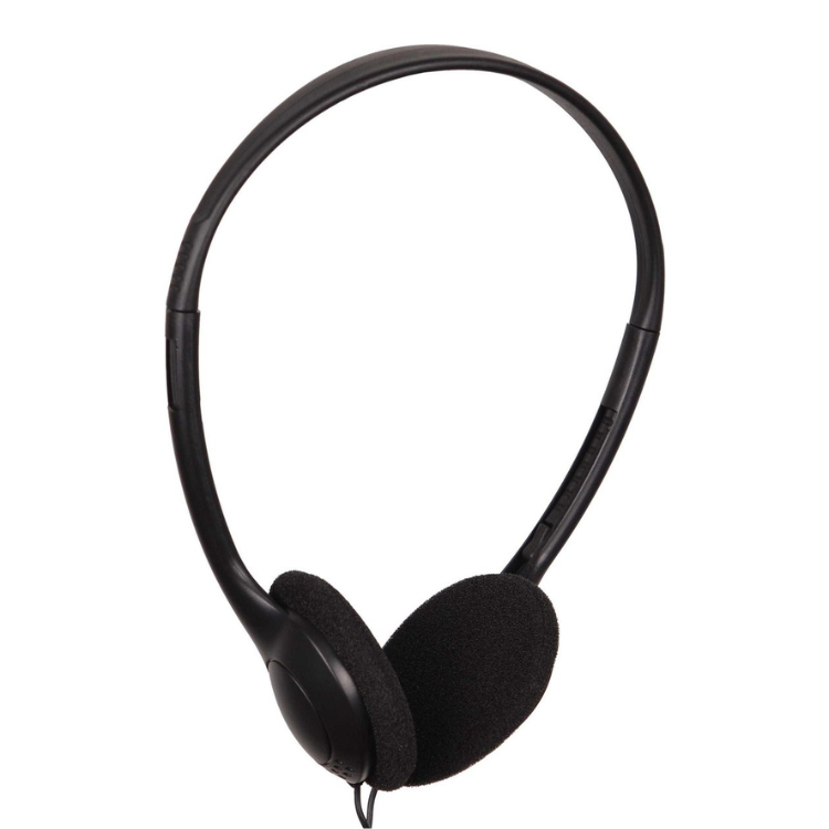 Stereo hoofdtelefoon met volumeregeling, zwart