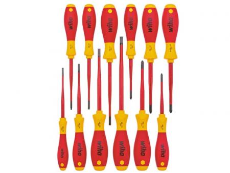 WIHA SCHRAUBENDREHER SOFTFINISH SLIMFIX SET VDE GEÖLT 12 TEILIG SCHLÜSSEL - WIHA