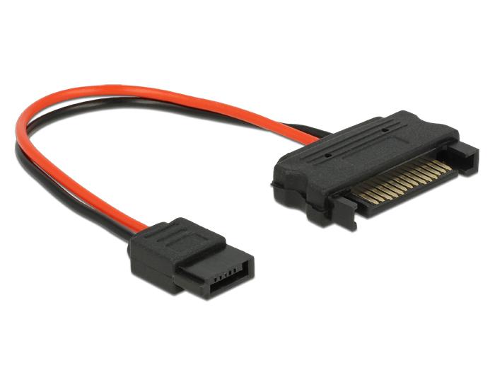Delock Kabel Power SATA 15 Pin Stecker > Power Slim SATA 6 Pin Buchse 10 cm - Delock