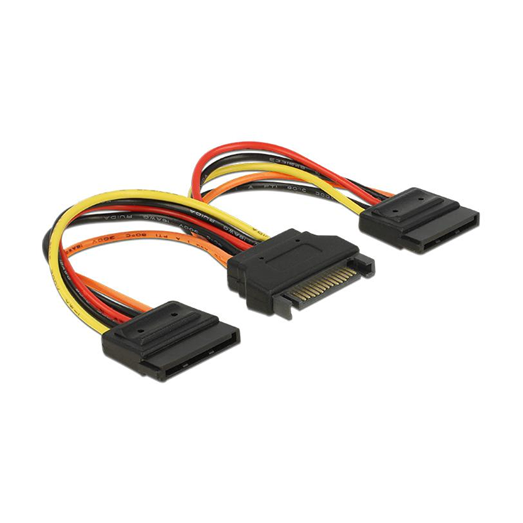 Delock Kabel Power SATA 15 Pins male > 2 x Power SATA 15 Pins vr - Delock