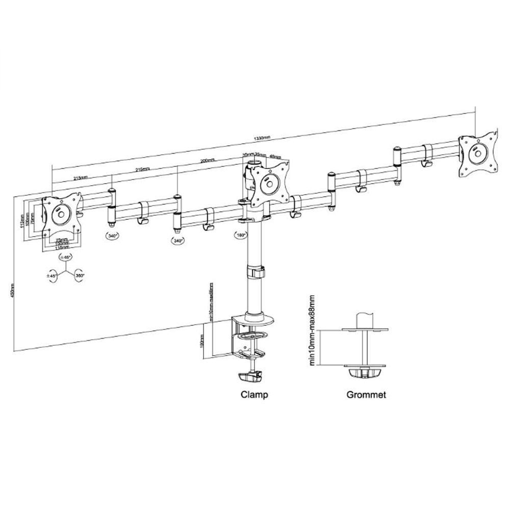 Monitorhalterung (10 bis 27 Zoll) - Neomounts by Newstar