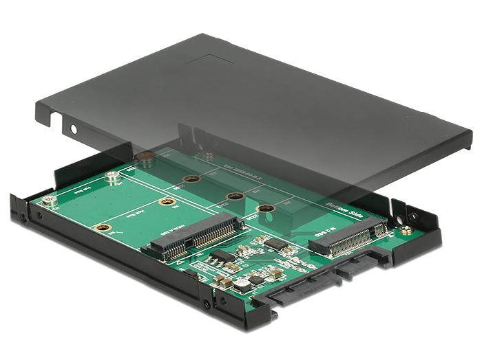 M.2 SSD + mSATA auf 22 Pin SATA Gehäuse - Delock