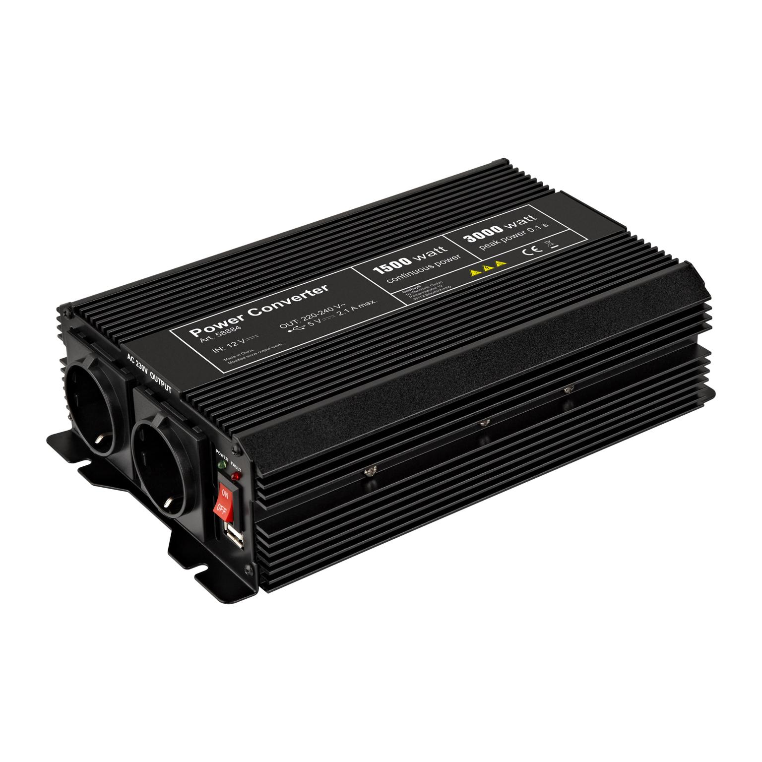Spannungswandler 12 - 230V - 1500 Watt - Goobay