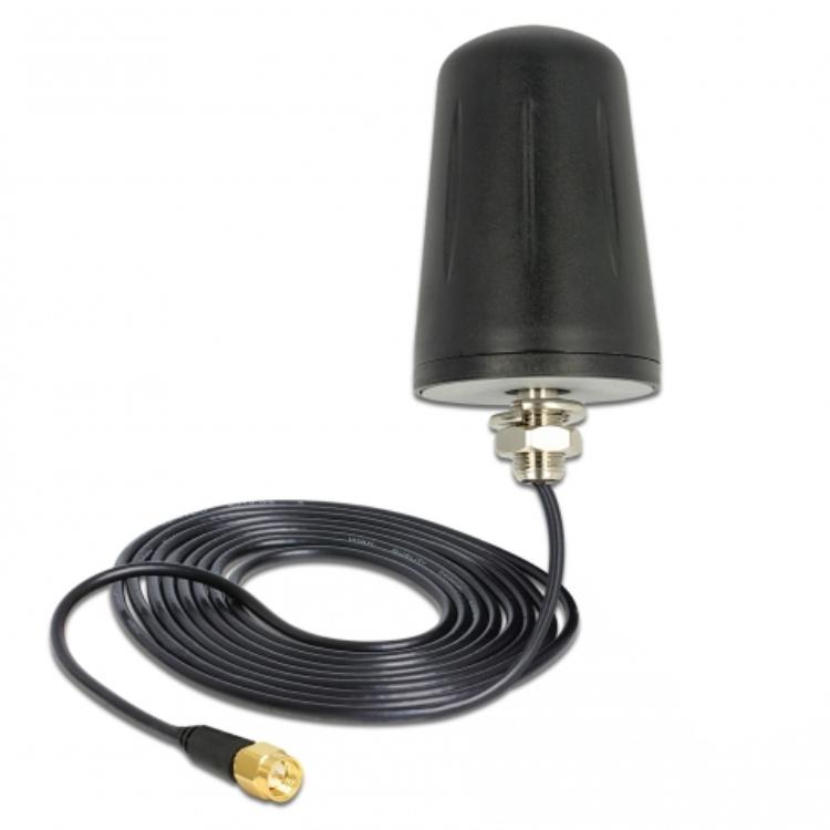 Delock WLAN 802.11 b/g/n Antenne SMA-Anschluss 3 dBi omnidirektional - Delock