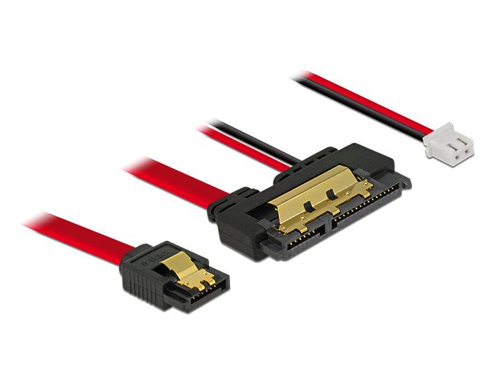 Delock Kabel SATA 6 Gb/s 7 Pin Buchse + 2 Pin Stromversorgungsbuchse - Delock