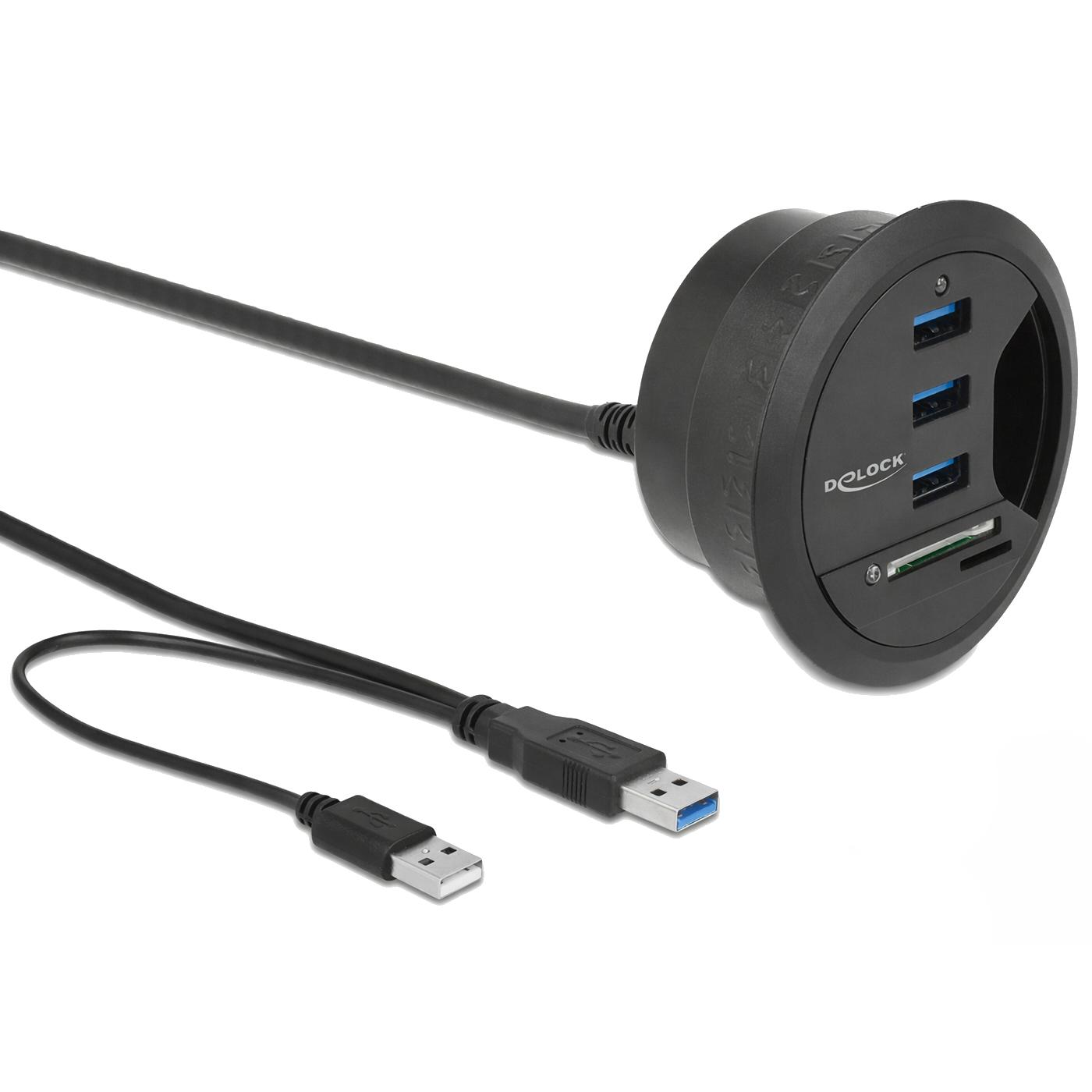 USB A + SD Hub - 5 Anschlüsse - Delock