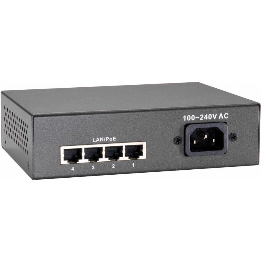 5 Port Fast Ethernet PoE Switch, 65W, 802.3at PoE+ 4 PoE Ausgänge - Level One