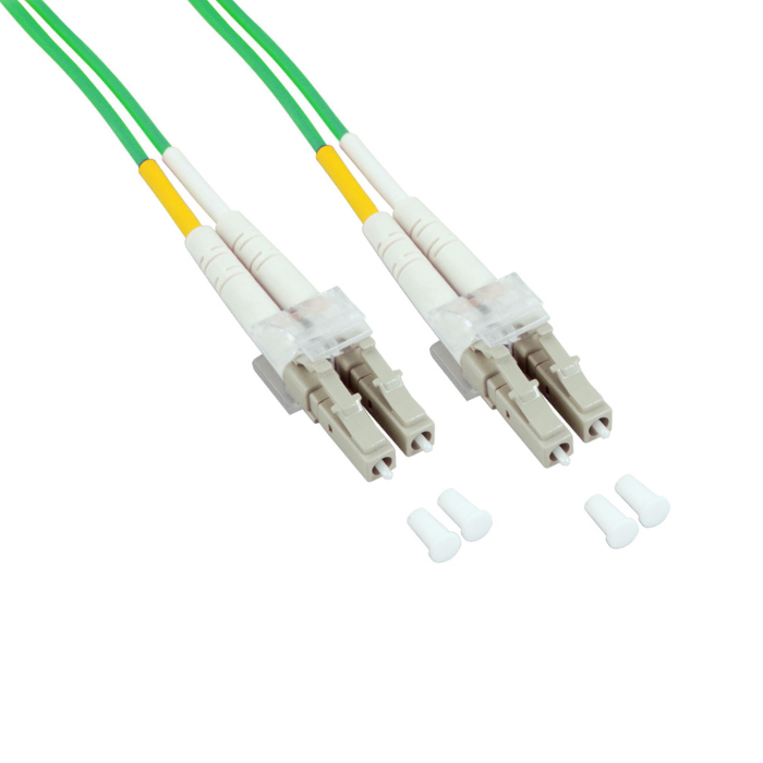 Duplex Jumper LC LC 50/125?,1 m, OM5, LSZH, lindgrün, 2,0mm