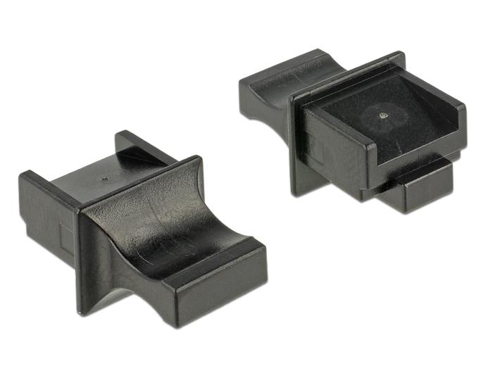 Delock Staubschutzkappe für RJ45 Buchse mit Griff 10 Stück schwarz