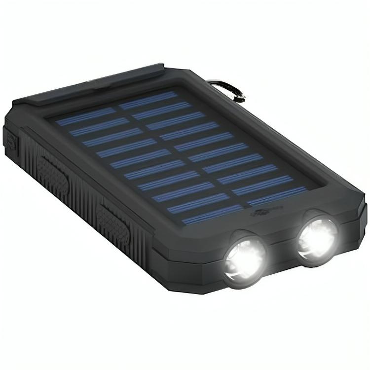 Powerbank - 8.000 mAh - Mit Solarpanel und Eingebautem Kompass - 2x USB A