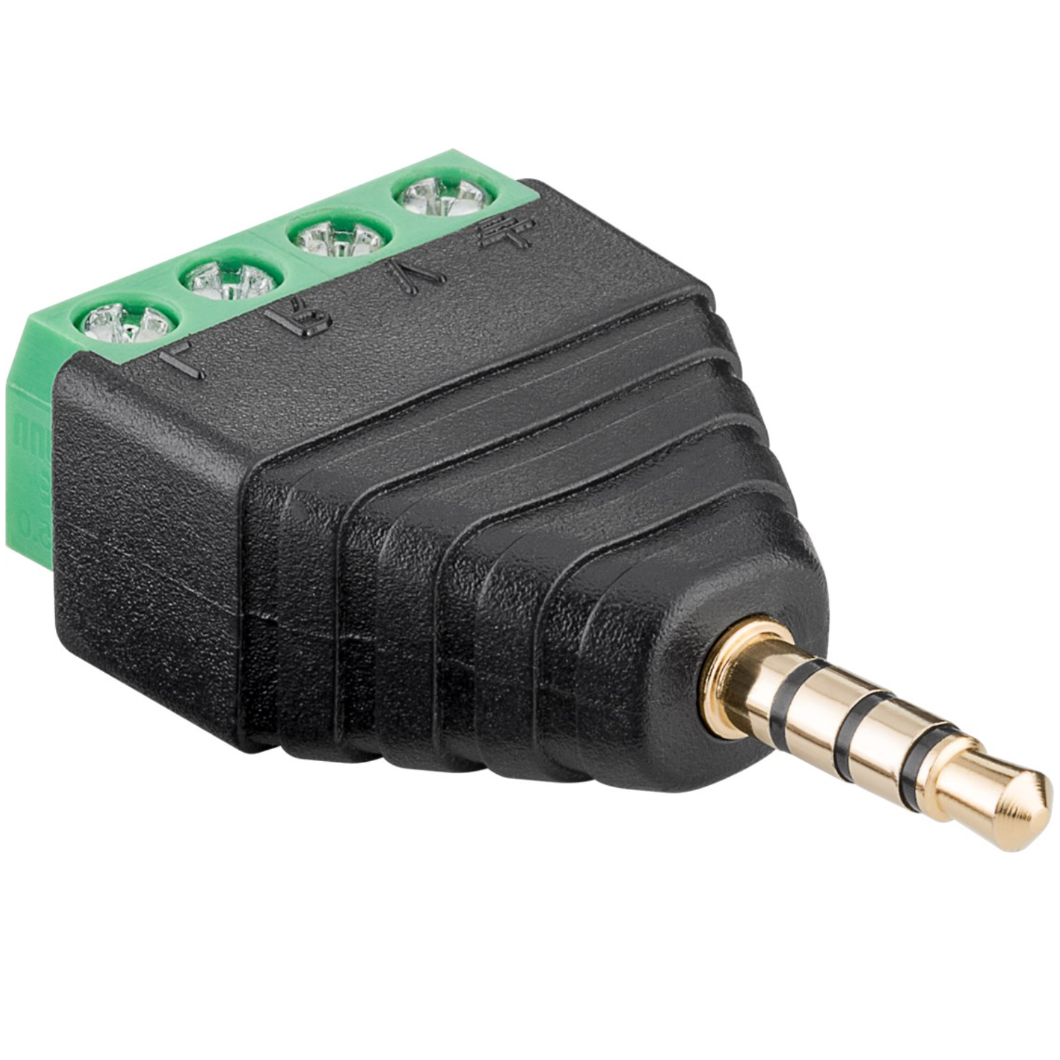 Klemmenblock 4-polig > 3,5 mm Stecker (4-polig, Stereo) Schraubbefestigung - Goobay