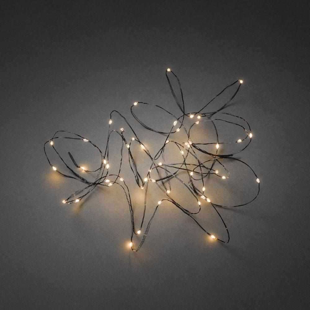 Drahtbeleuchtung - LED-Weihnachtsbeleuchtung innen - 50 Lichter - 4,9 Meter - extra warmweiß