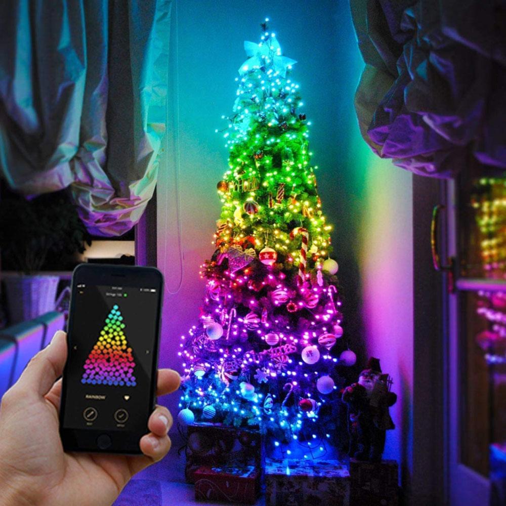 Twinkly Weihnachtsbaumbeleuchtung - LED-Weihnachtsbeleuchtung für innen und außen - 105 Lichter - 10,5 Meter - RGB