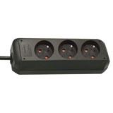 Brennenstuhl 1157504130 Eco Line, Mehrfachsteckdose, 3 Steckdosen Typ E, 3m, schwarz
