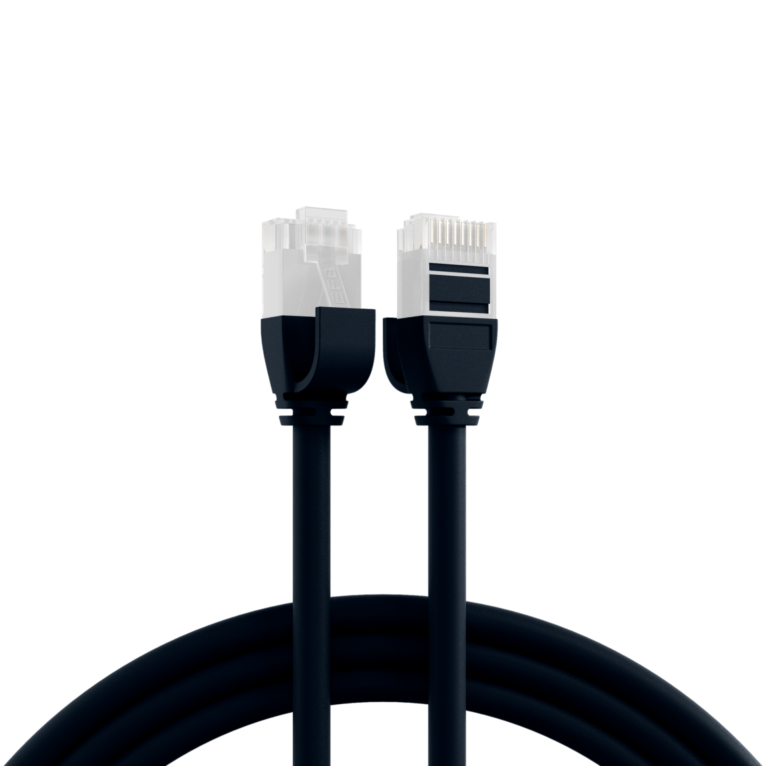 RJ45 Patchkabel U/FTP, Kat.6A, Rohkabel TPE 3,6mm ultraflex, 1m, schwarz - EFB