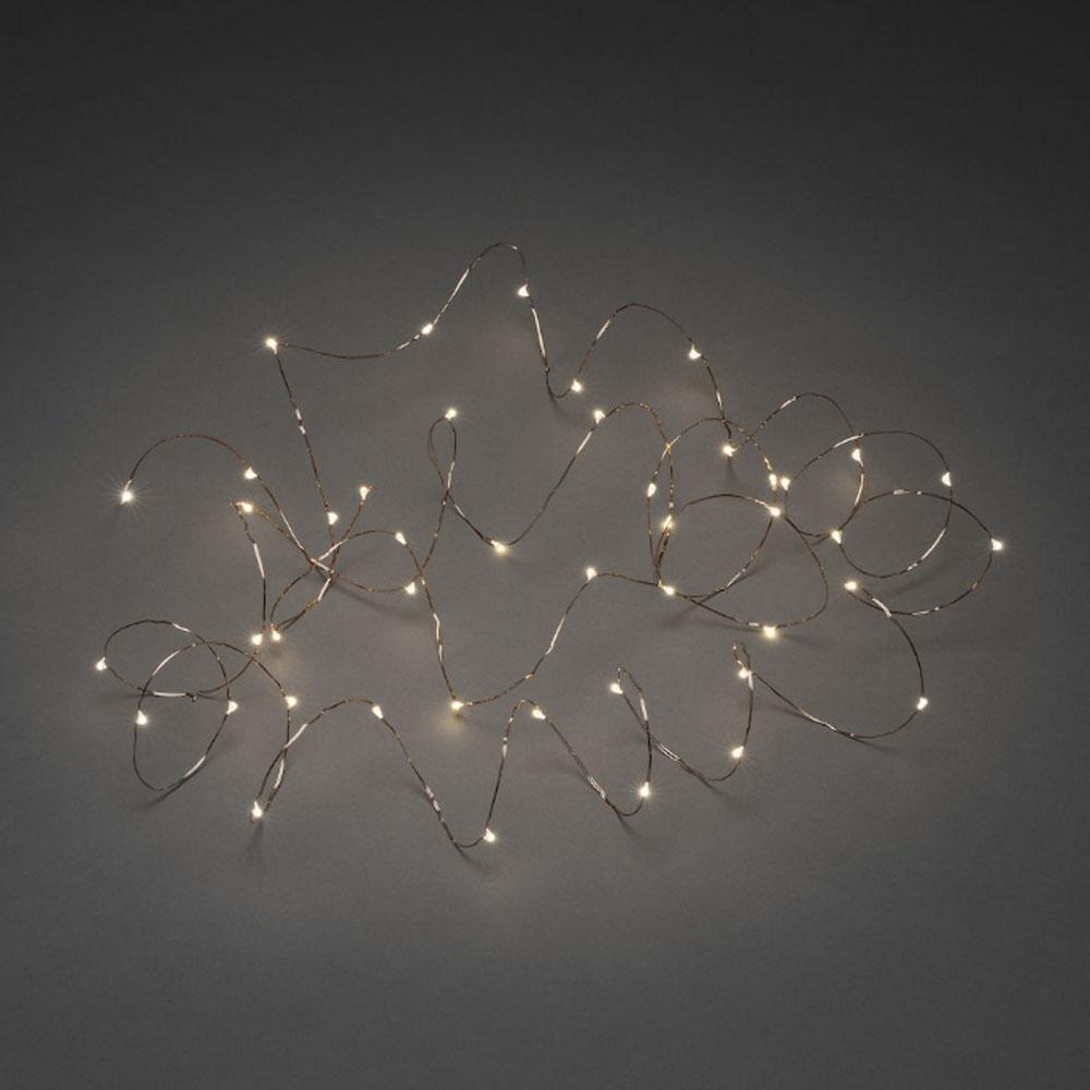 Drahtbeleuchtung - LED-Weihnachtsbeleuchtung innen - 50 Lichter - 4,9 Meter - warmweiß