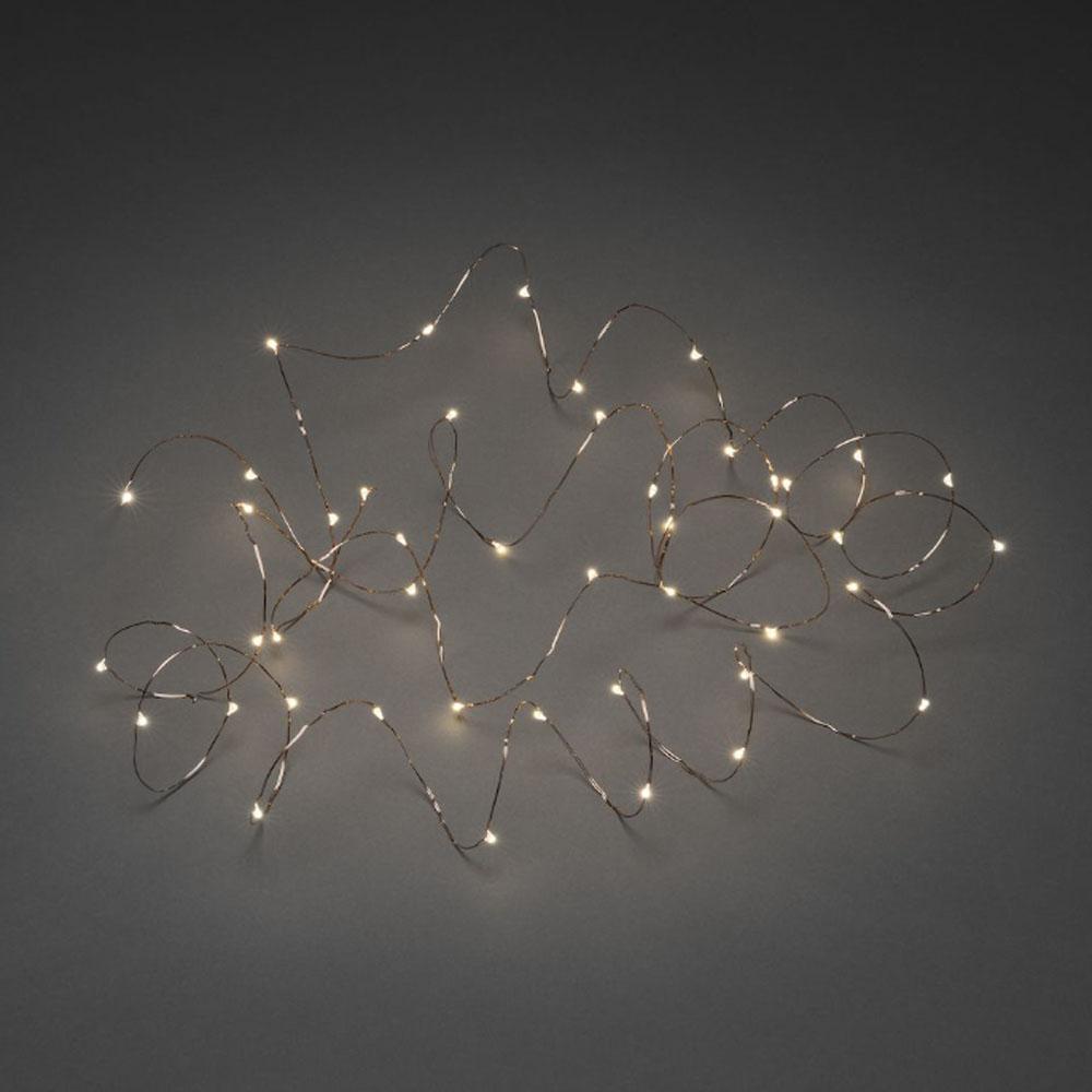 Drahtbeleuchtung - LED-Weihnachtsbeleuchtung innen - 50 Lichter - 4,9 Meter - warmweiß