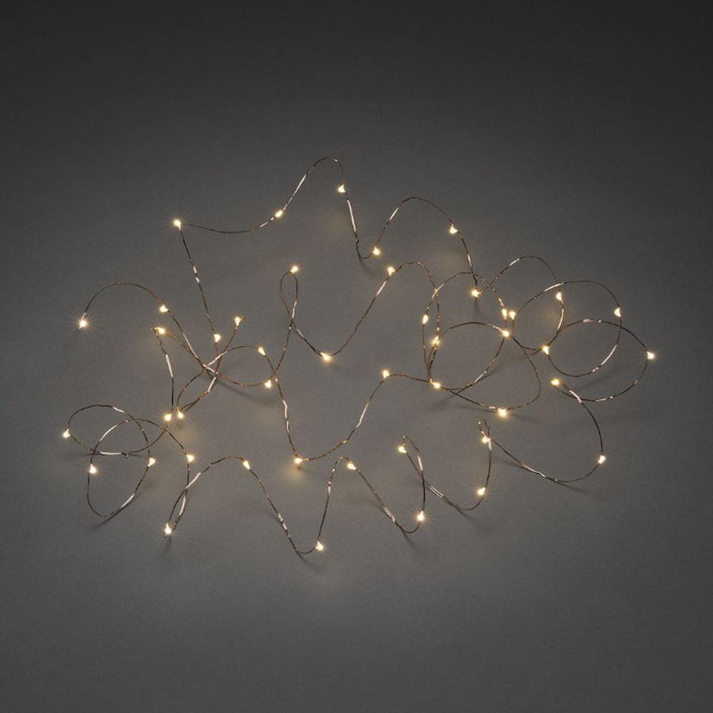 Drahtbeleuchtung - LED-Weihnachtsbeleuchtung innen - 50 Lichter - 4,9 Meter - extra warmweiß