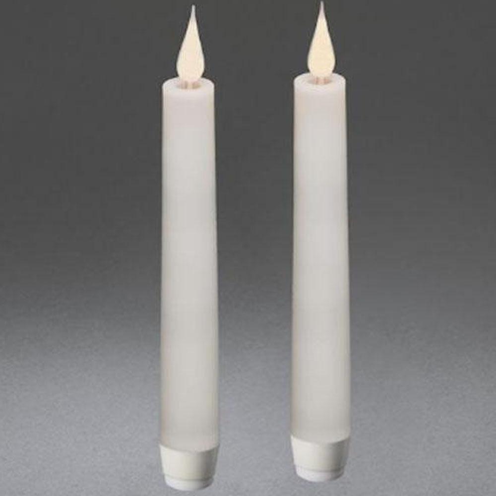Kerze - LED-Weihnachtsbeleuchtung innen - 2 Lichter - 2,5 x 21 cm - warmweiß - 2x AA