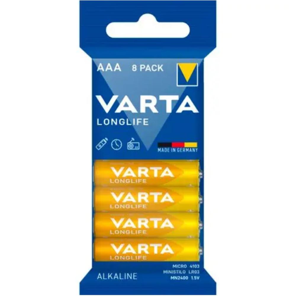 1x8 Varta Longlife AAA LR 3 Folienpackung - 04103101328 - Varta