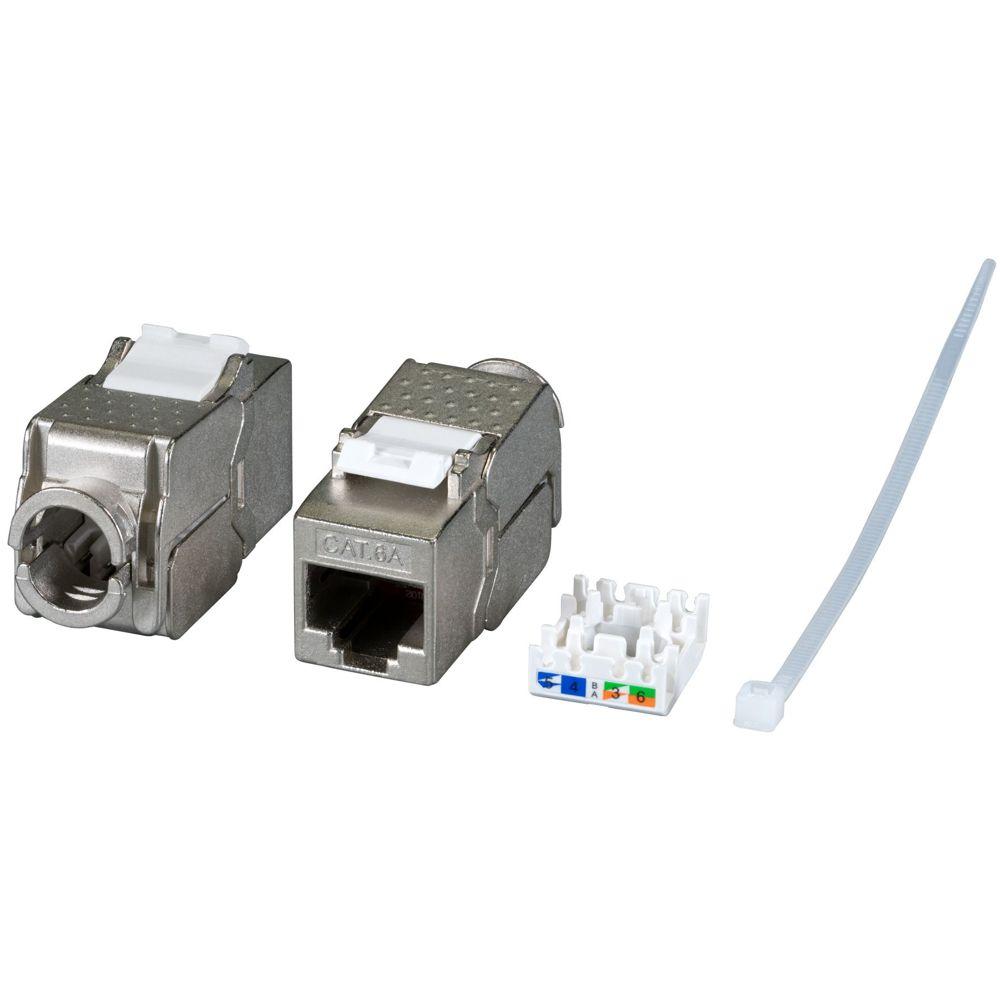 RJ45 Keystone Slimline, Kat.6A, Zinklegierung,10GE