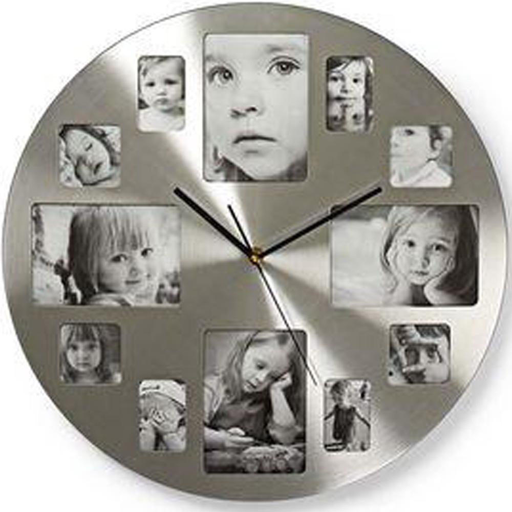 Runde Wanduhr Durchmesser 40 cm Bilderrahmen Silber - Nedis