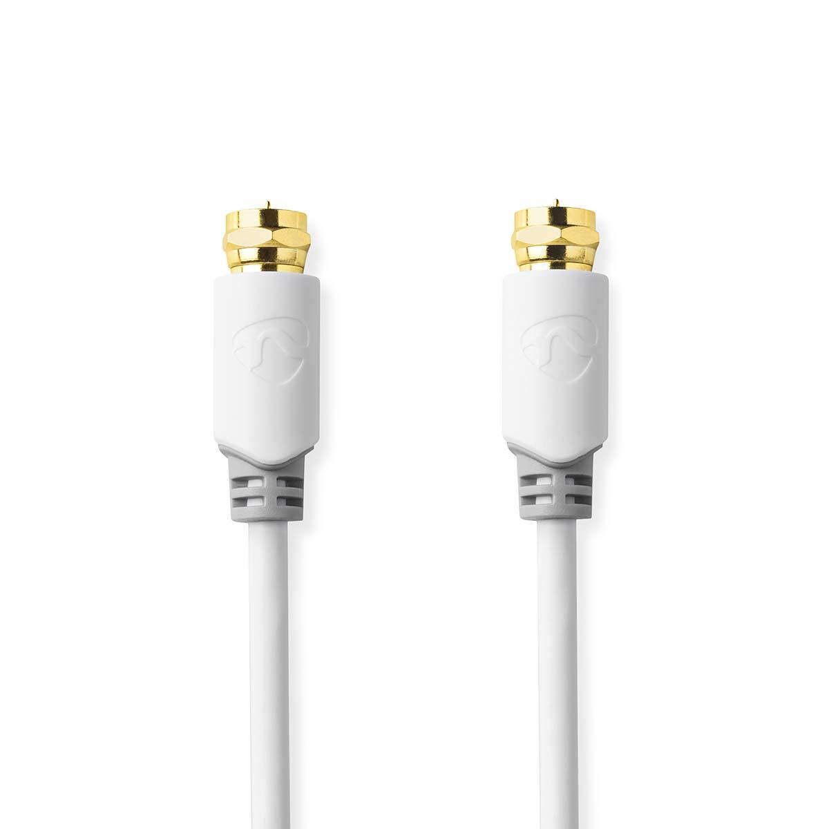 Satelliten & Antennenkabel F Stecker F Stecker 3,0 m Weiß - Nedis