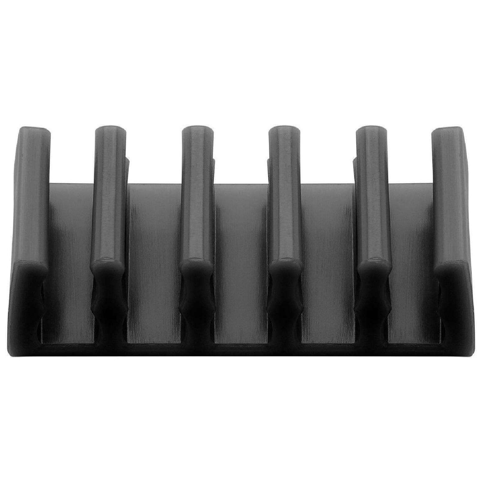 5-slot cable management, black 2-piece set for organising and attaching