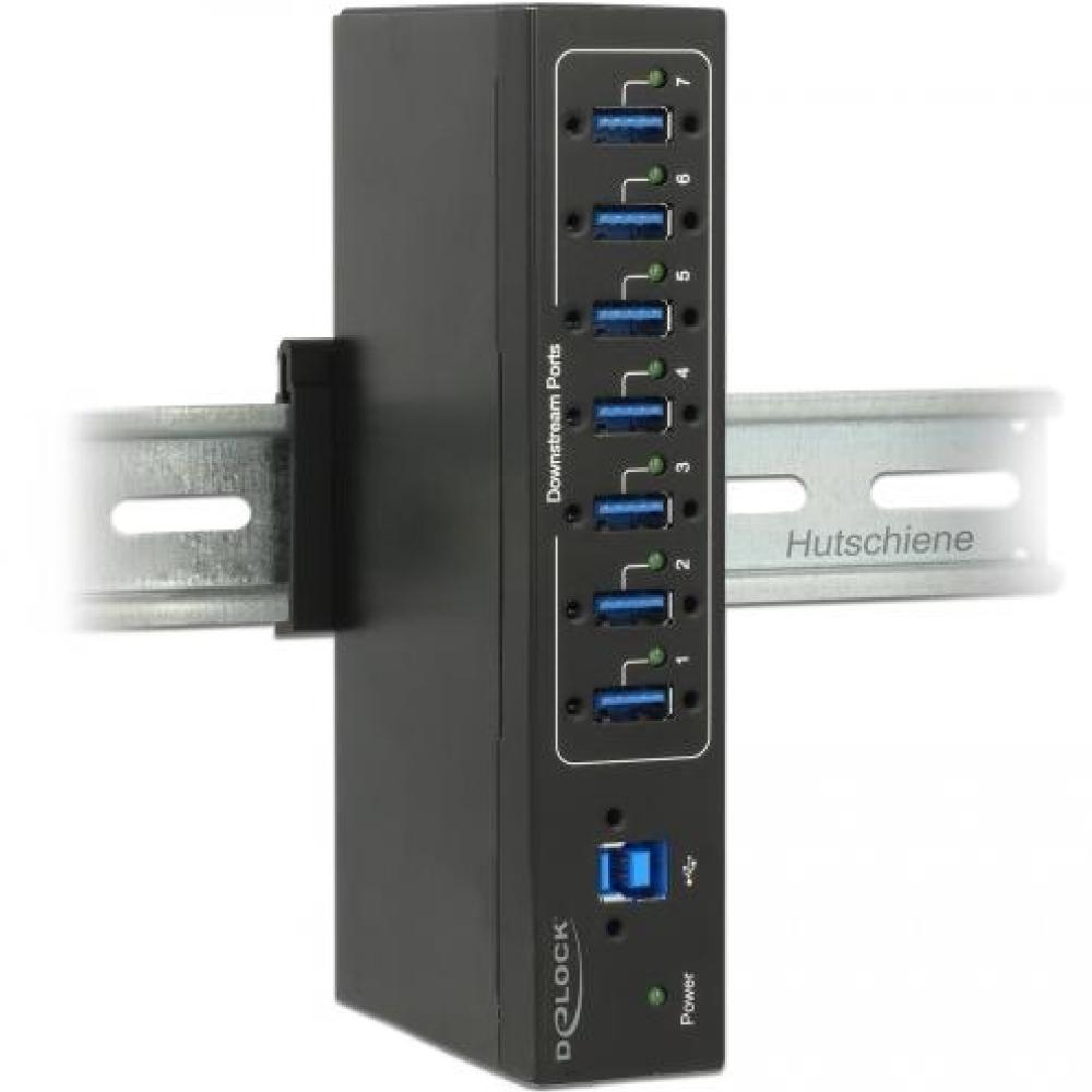 Delock External Industrial Hub 7 x USB 3.0 Typ-A mit 15 kV ESD-Schutz