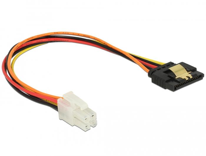 Delock Kabel P4 4-Pin Stecker > SATA 15-Pin Buchse 20 cm - Delock