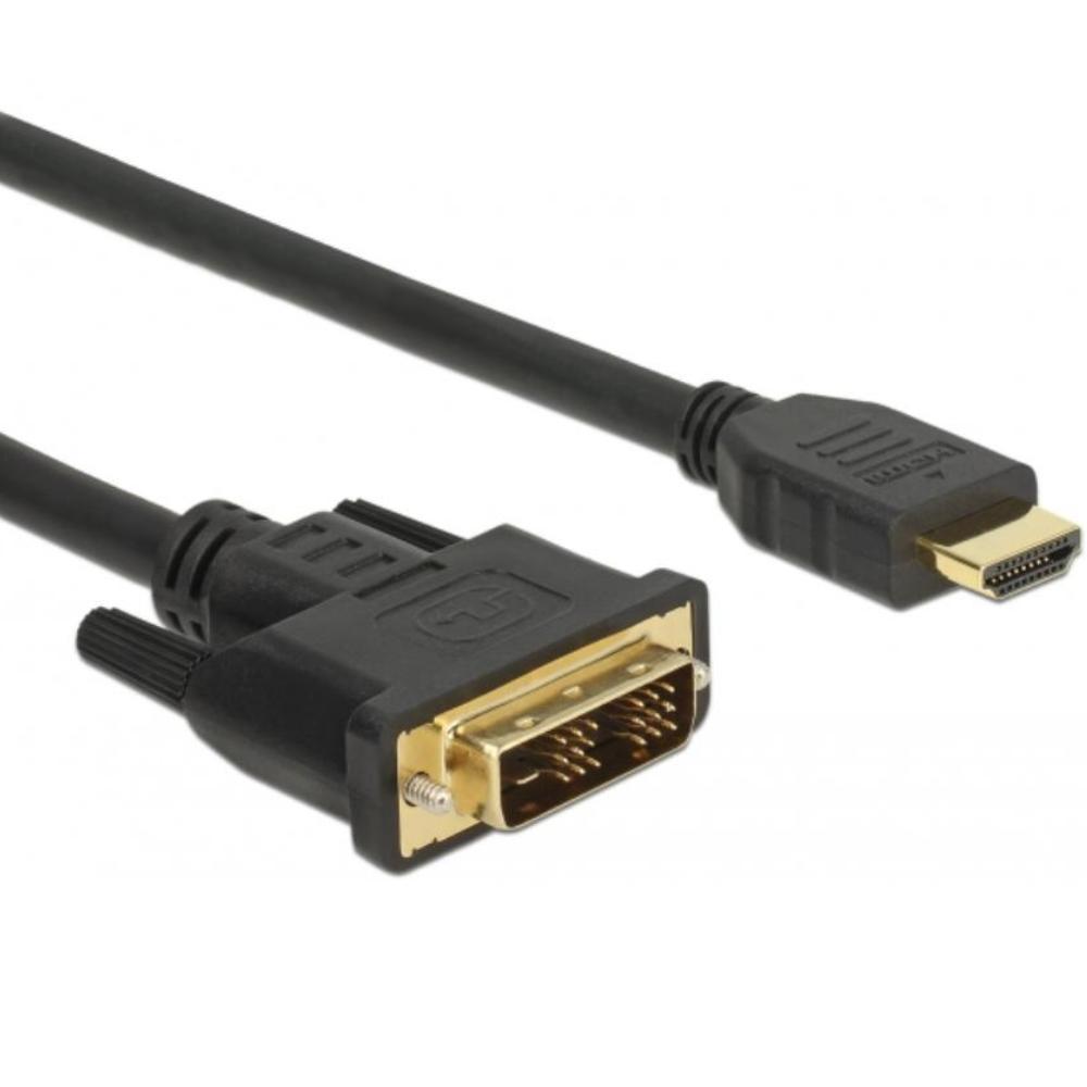 Delock Kabel DVI 18+1 Stecker > HDMI-A Stecker 1 m schwarz - Delock