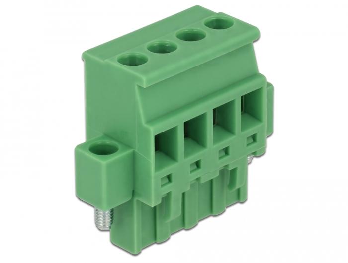 Delock Klemmenblockset für Hutschienen 4-polig mit Schraubverschluss - Delock