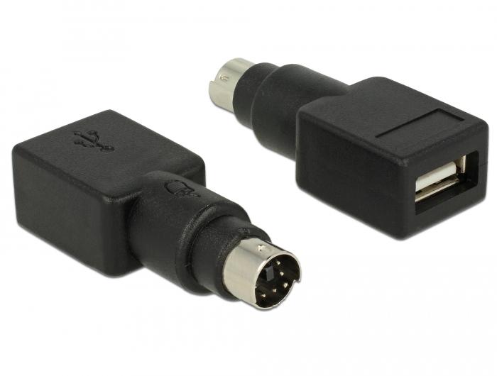Delock Adapter PS/2 Stecker > USB Typ-A Buchse - Delock