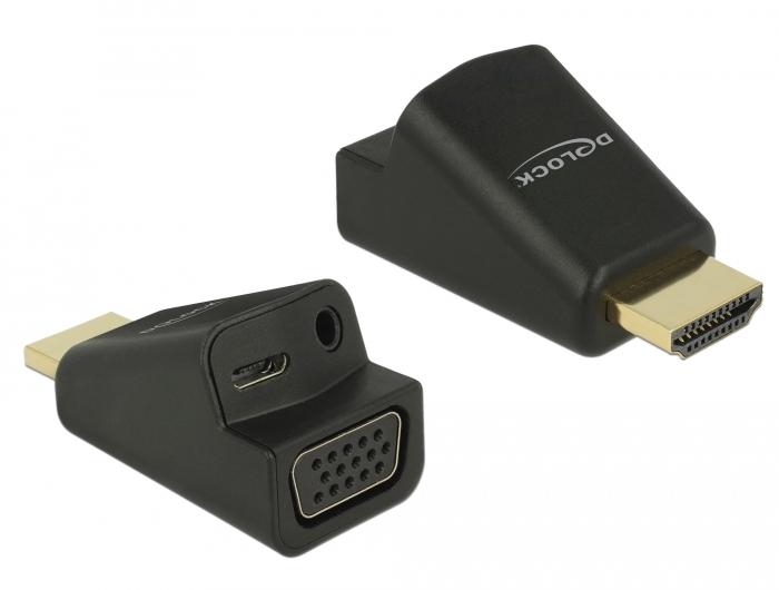 Delock Adapter HDMI-A Stecker > VGA Buchse mit Audio - Delock