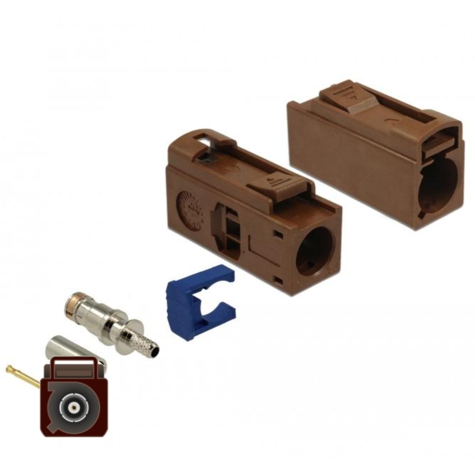 Fakra F-Stecker zum Crimpen - Delock