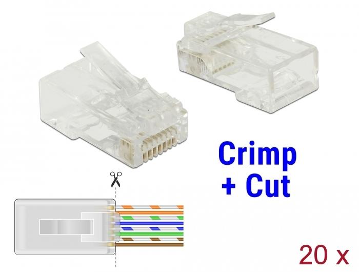 Delock RJ45 Crimp+Cut Stecker Kat.6 UTP 20 Stück