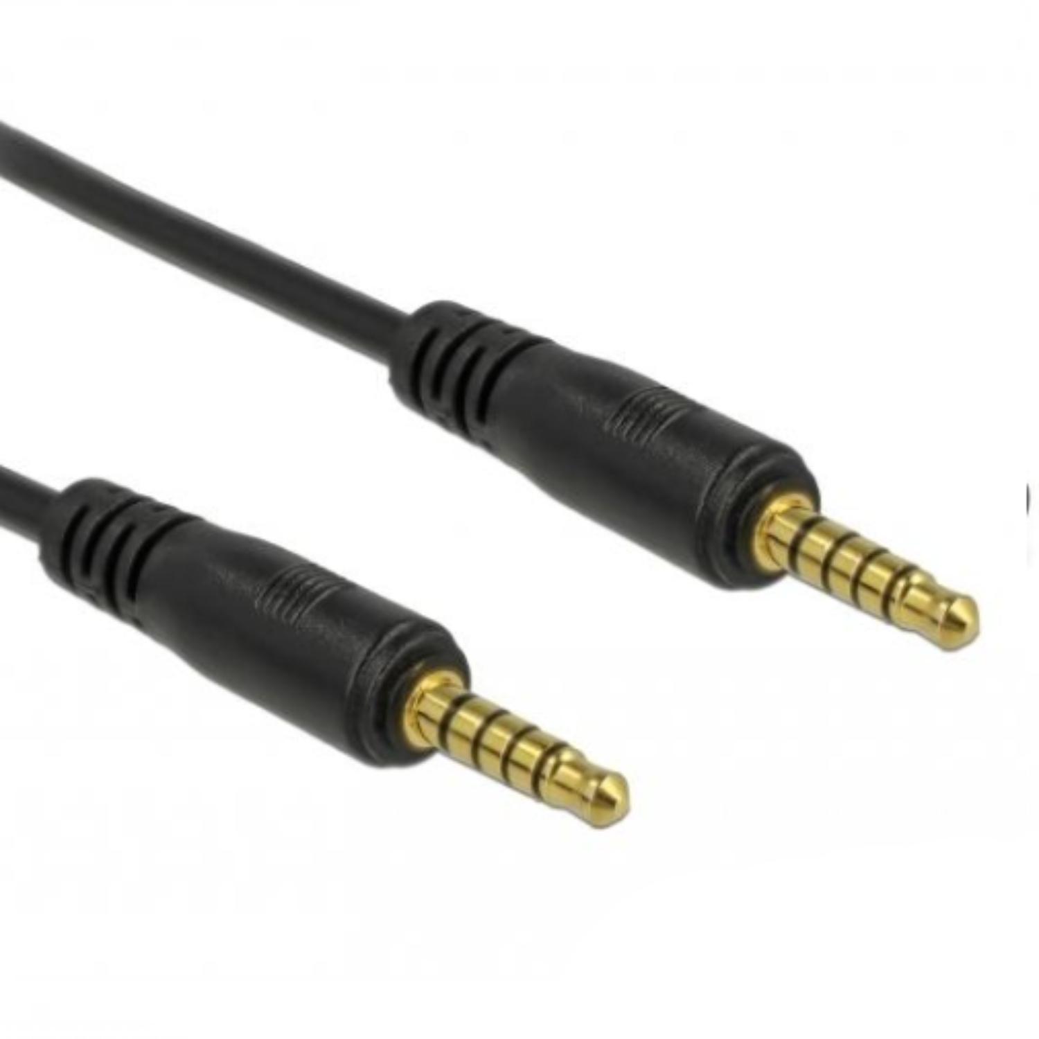 Delock Klinkenkabel 3,5 mm 5-polig Stecker auf Stecker 3 m schwarz - Delock
