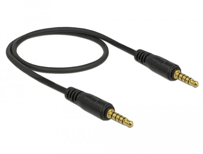 Delock Klinkenkabel 3,5 mm 5-polig Stecker auf Stecker 0,5 m schwarz - Delock