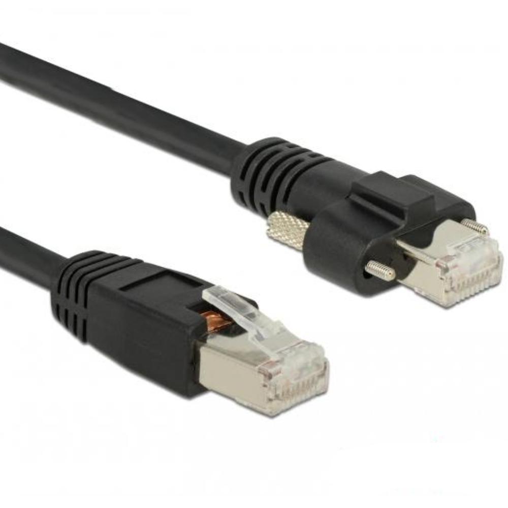 Delock Kabel RJ45-Stecker > RJ45-Stecker mit Schrauben Cat.6 SSTP 1 m