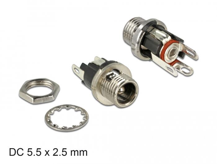 Delock-Stecker DC 5,5 x 2,5 x 9,5 mm Anschluss für Installation - Delock