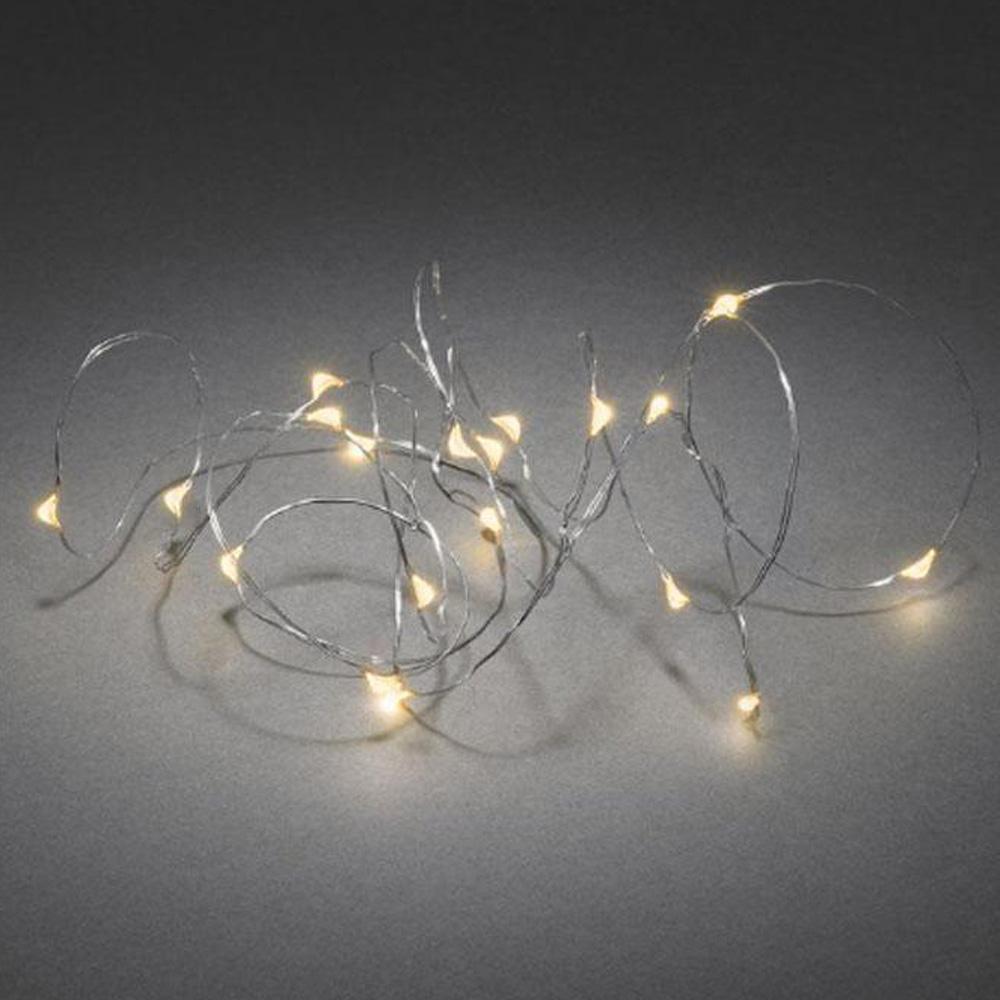 Drahtbeleuchtung - LED-Weihnachtsbeleuchtung für den Innenbereich - 40 Lichter - 3,9 Meter - extra warmweiß - 3x AA