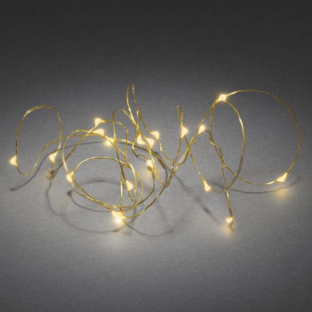 Drahtbeleuchtung - LED-Weihnachtsbeleuchtung für den Innenbereich - 40 Lichter - 3,9 Meter - extra warmweiß - 3x AA