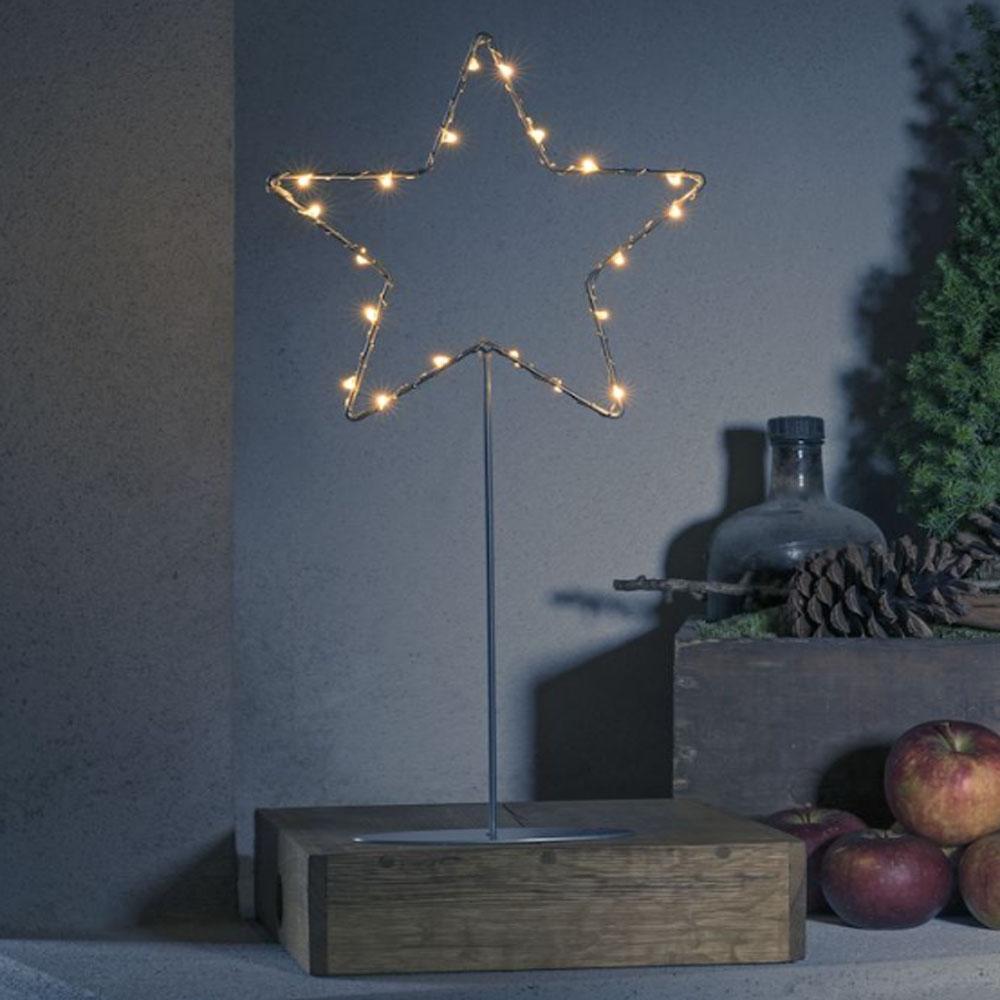 Weihnachtsstern - LED-Weihnachtsbeleuchtung innen - 20 Lichter - 40 x 20 cm - extra warmweiß - 3x AA