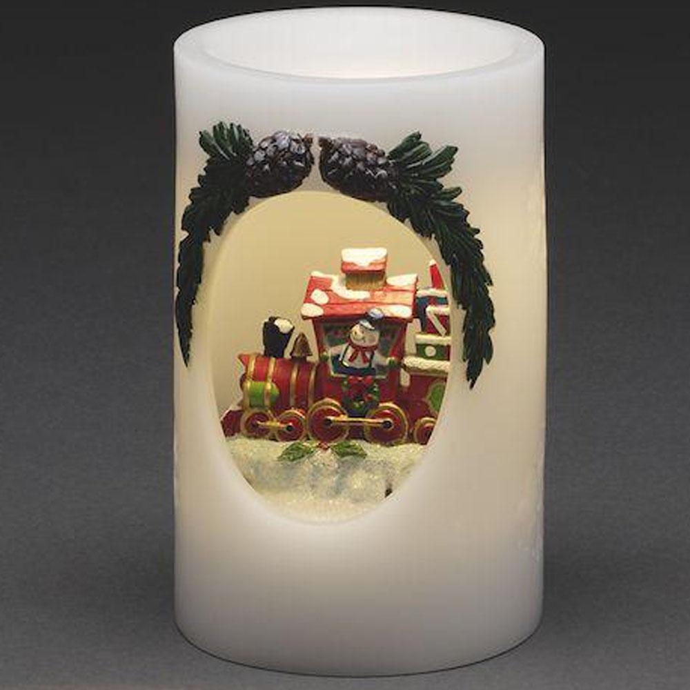 Kerze - LED-Weihnachtsbeleuchtung innen - 1 Licht - 10 x 16 cm - warmweiß - 3x AA