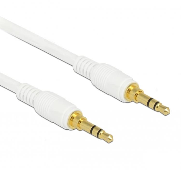 Delock Klinke-Kabel 3,5 mm 3-polig Stecker > Stecker 2 m weiß - Delock