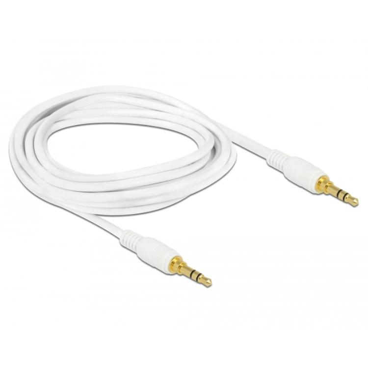Delock Klinke-Kabel 3,5 mm 3-polig Stecker > Stecker 2 m weiß - Delock