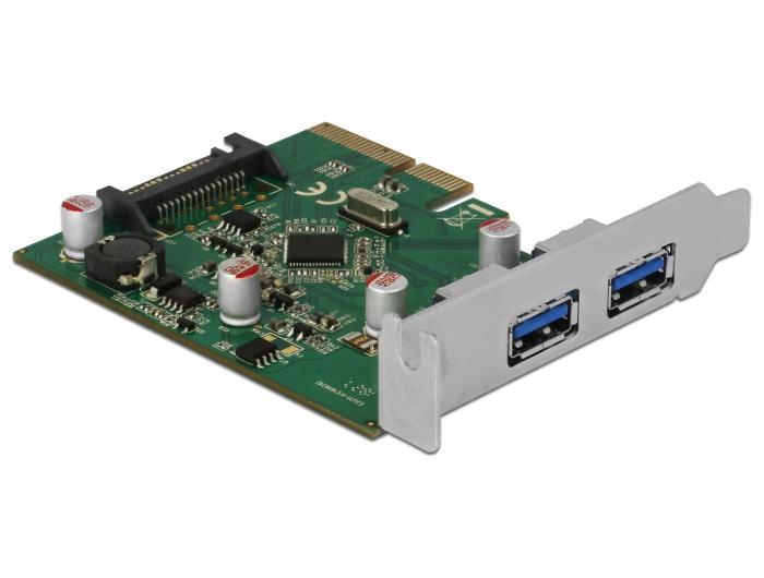 Delock PCI Express x4-Karte mit 2 x externen USB 3.1 Gen 2 Typ-A-Anschluss - Delock