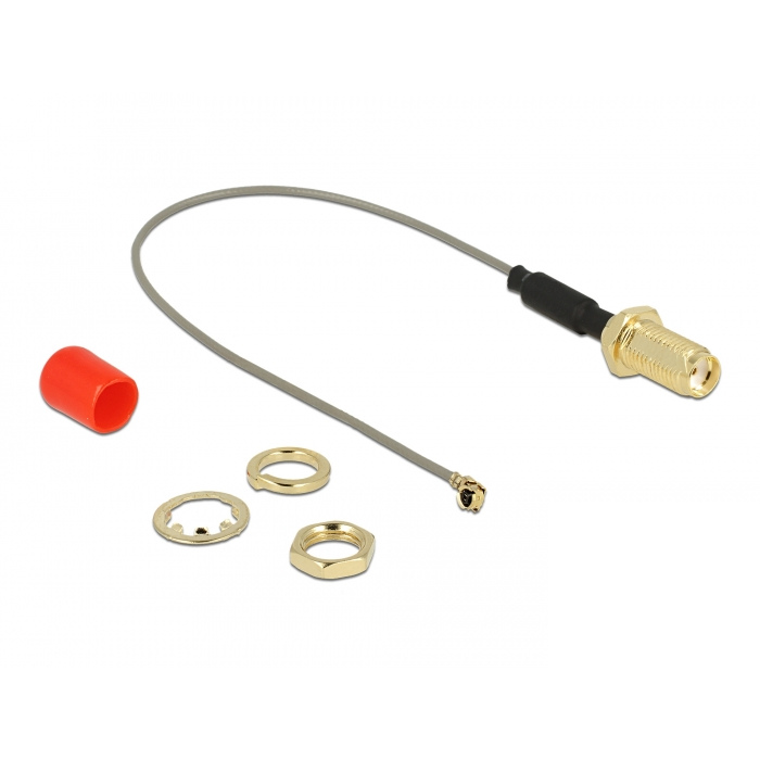 Delock Antennenkabel SMA Buchse zum Einbau Ferritkern > MHF / U.FL-LP-068