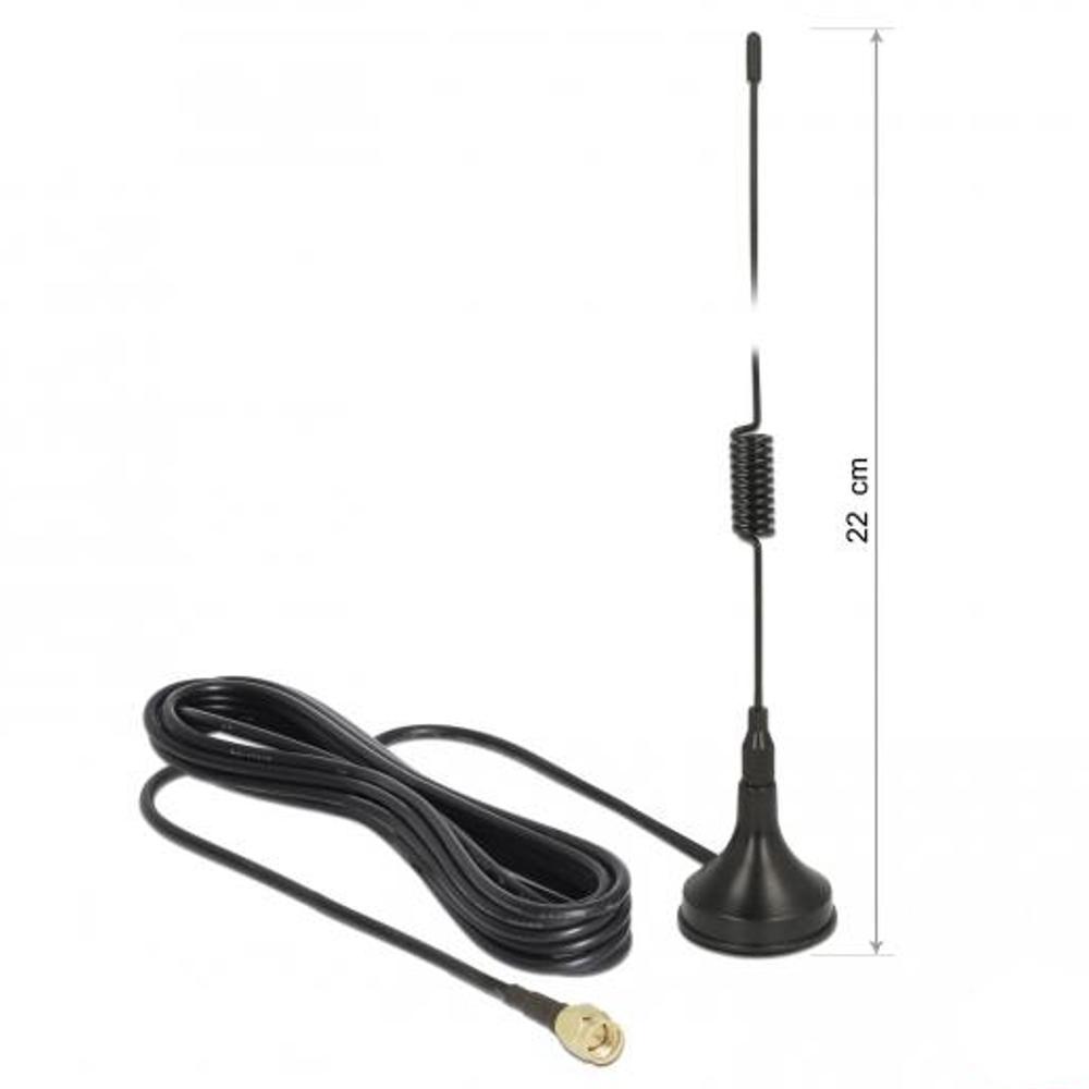 Delock LTE Antenne SMA Stecker 2 dBi starr omnidirektional mit Anschlusska